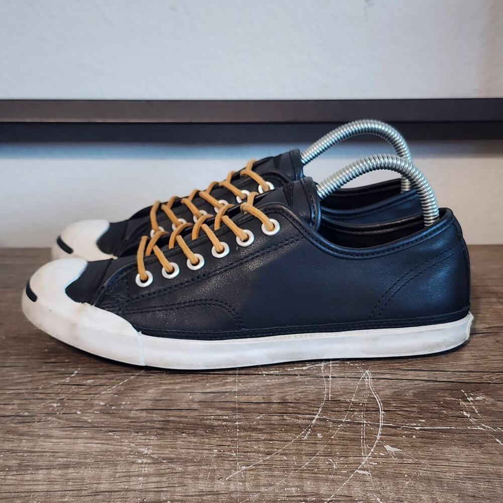 Converse Jack Purcell Ox Women’s Leather Athletic Shoes Sneakers Size 7.5 Black